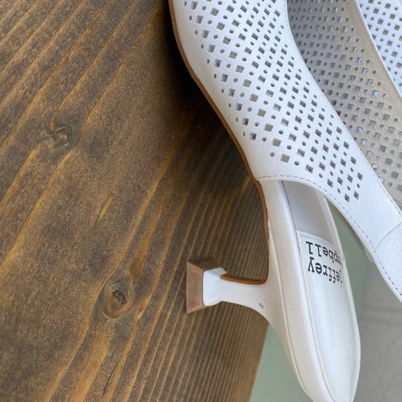 Jeffrey Campbell "Bianca" White Slingback Sculptural Heel Sz 9.5 - Picture 3 of 6